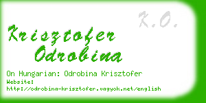 krisztofer odrobina business card